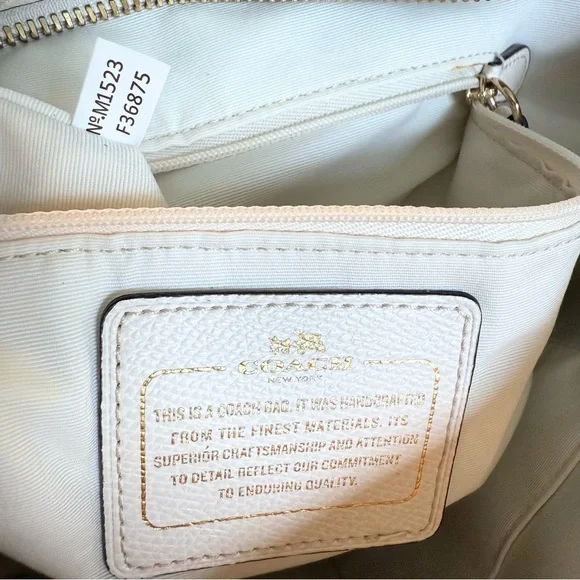 Coach Crossgrain Zip Tote — F36875, Chalk — Clean Interior - Picture 2 of 15